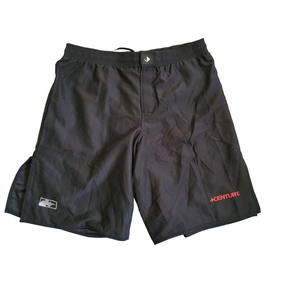 Century MMA Shorts Men 38 Black Martial Arts Kick Boxing Workout Athletic